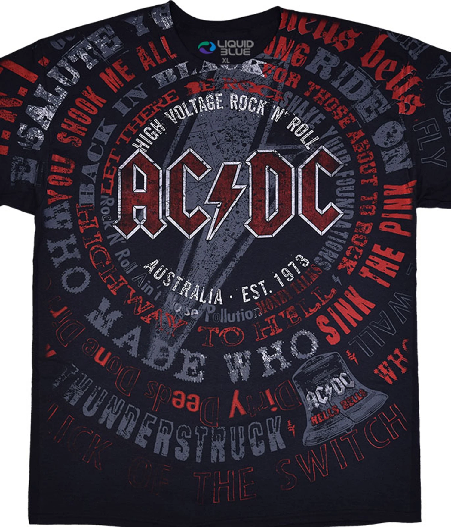 AC/DC Songs Black T-Shirt 1 AC/DC Songs Black T-Shirt