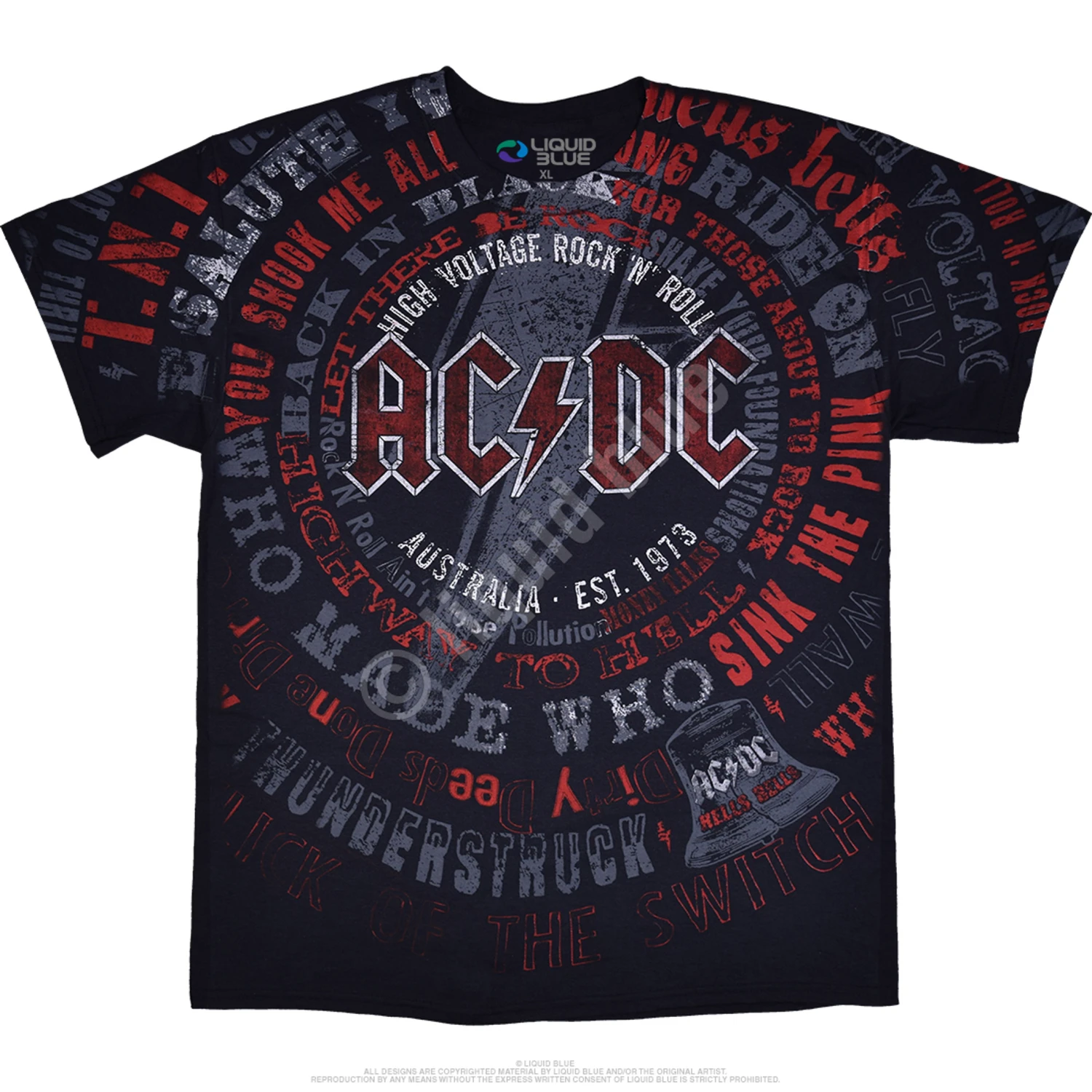 AC/DC Songs Black T-Shirt 2 AC/DC Songs Black T-Shirt - Image 2