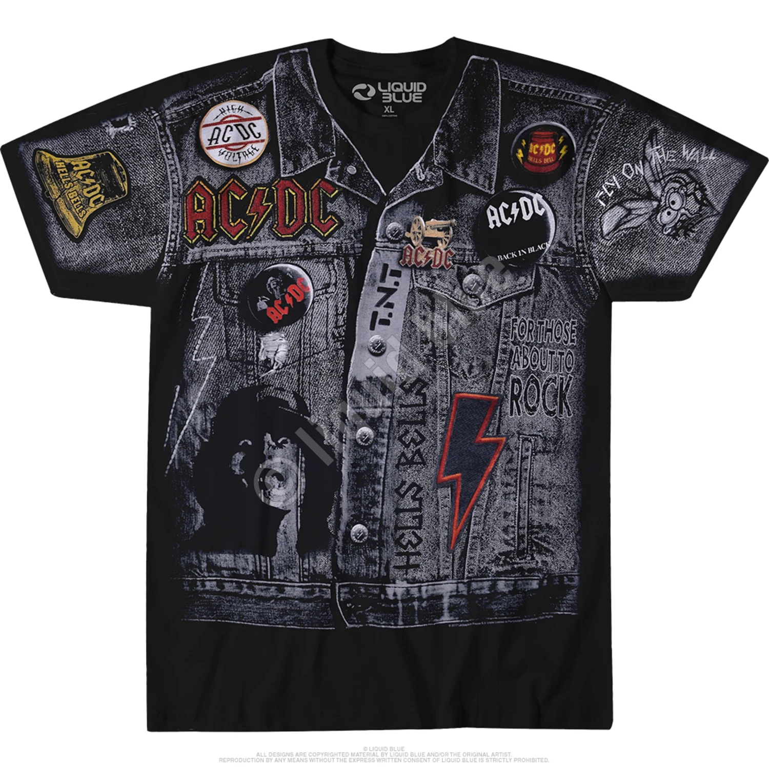 AC/DC Jacket Black T-Shirt 2 AC/DC Jacket Black T-Shirt - Image 2