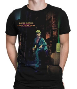 DAVID BOWIE Ziggy Stardust Black Athletic T-Shirt