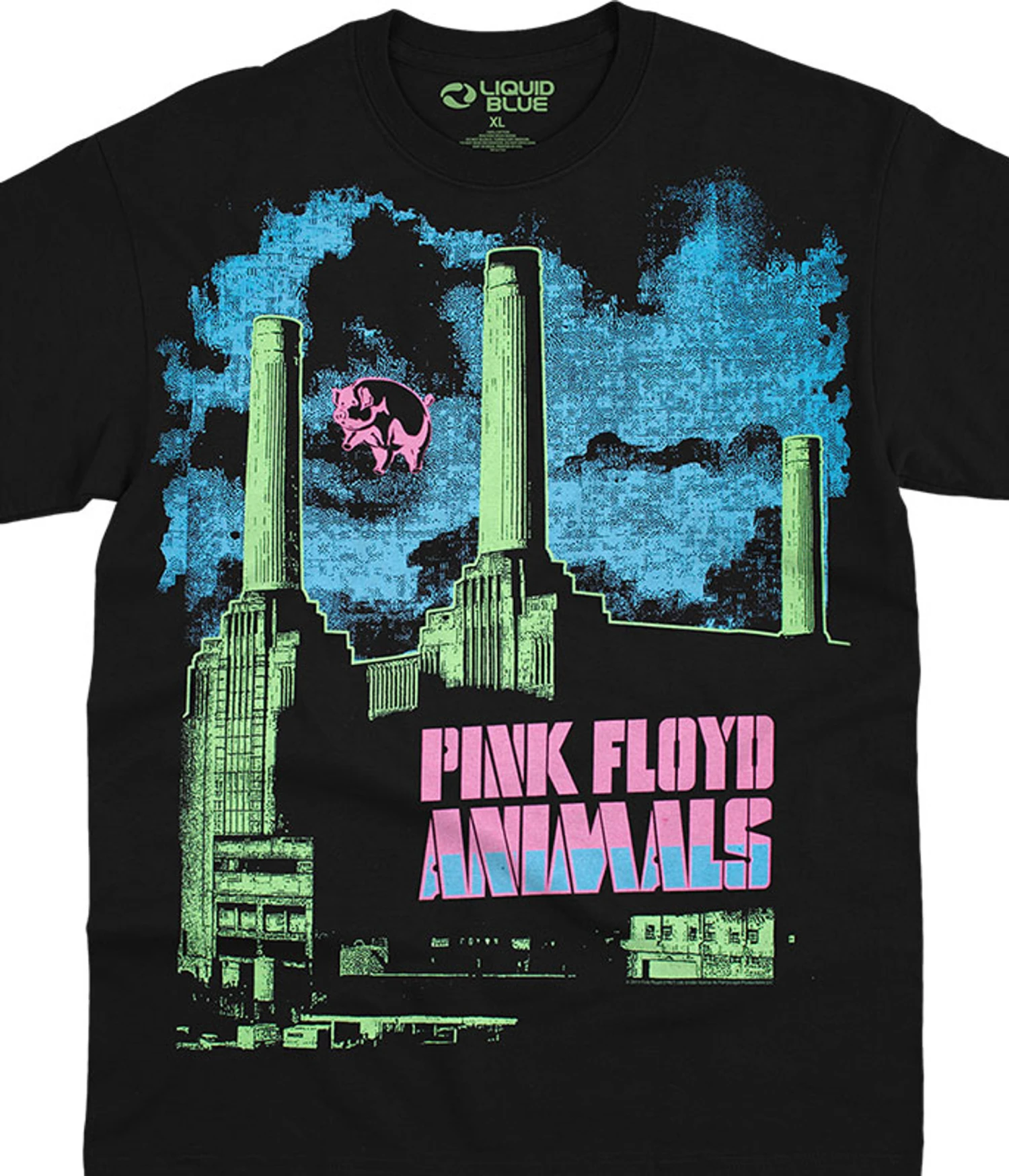 Pink Floyd Animals Blacklight Black T-Shirt 1 Pink Floyd Animals Blacklight Black T-Shirt
