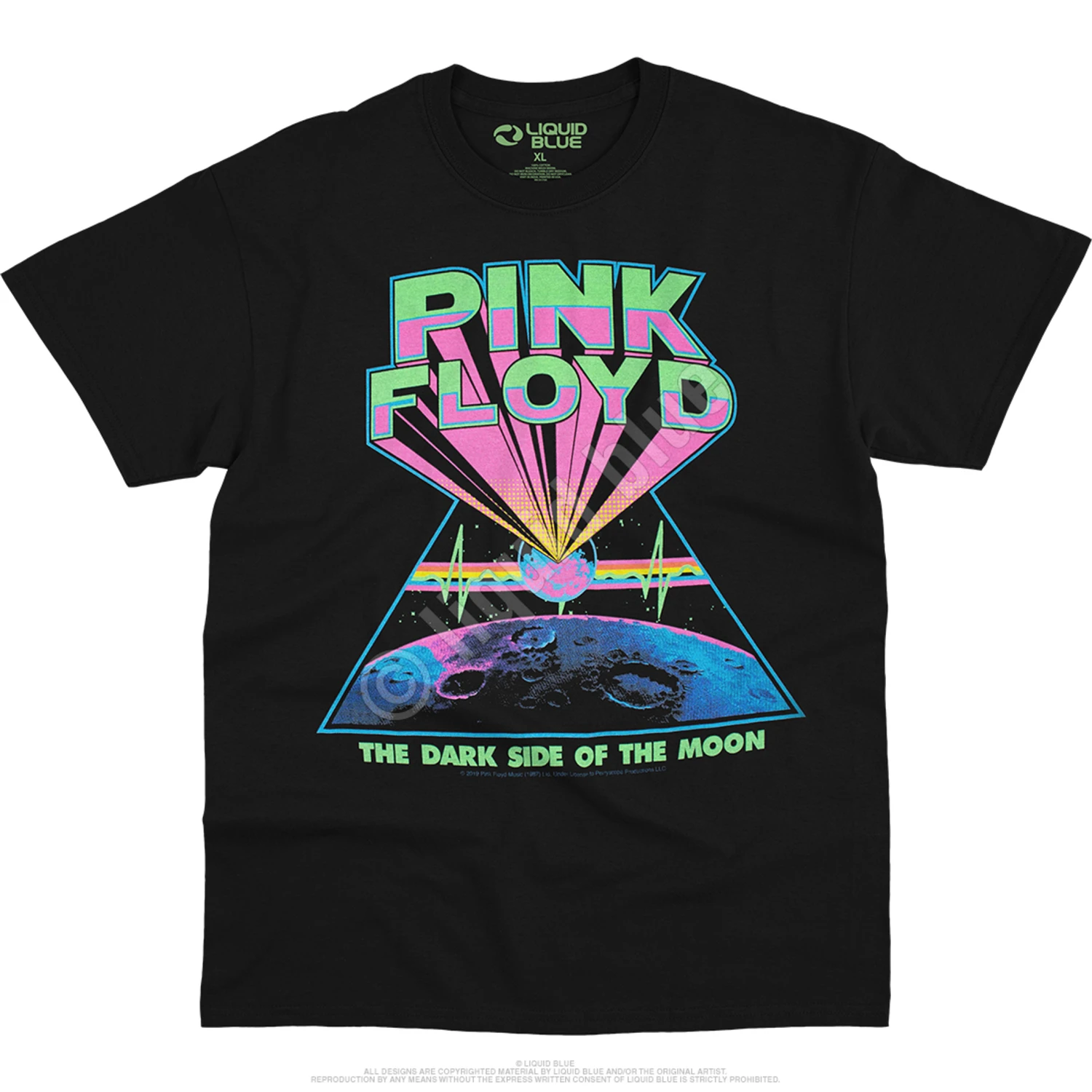 Pink Floyd Dark Side Blacklight Black T-Shirt 2 Pink Floyd Dark Side Blacklight Black T-Shirt - Image 2