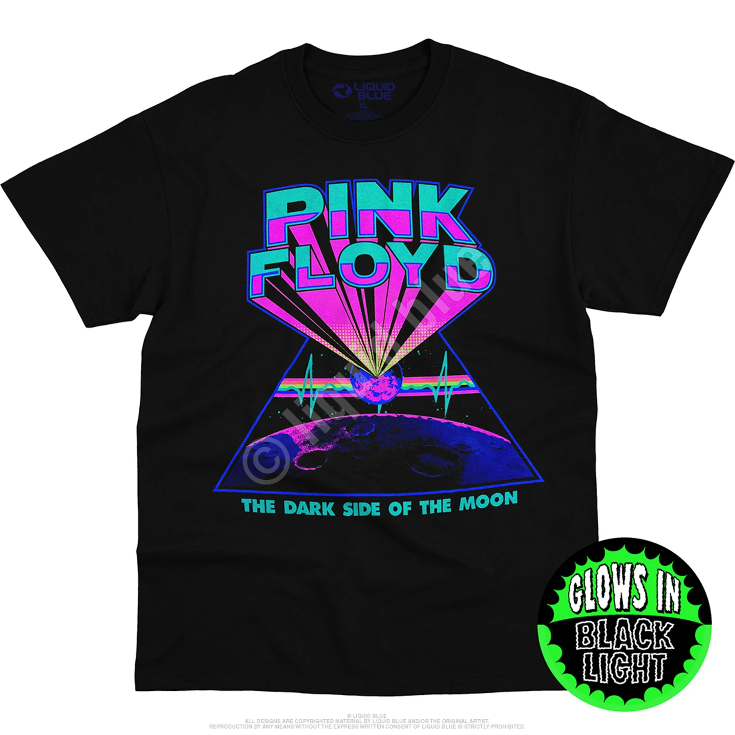 Pink Floyd Dark Side Blacklight Black T-Shirt 3 Pink Floyd Dark Side Blacklight Black T-Shirt - Image 3