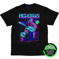 Guitar Blacklight Black T-Shirt -Pink Floyd shop 31932f blacklight 95962.1562622212