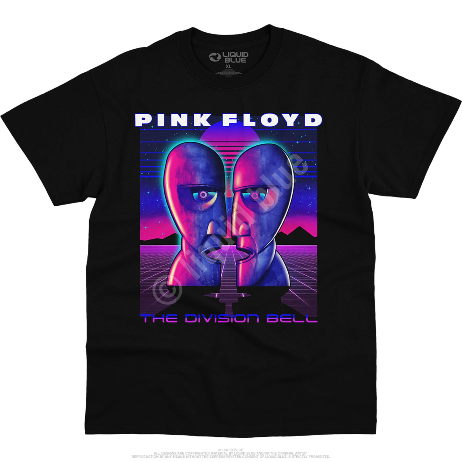 Pink Floyd Division Bell Vaporwave Black T-Shirt 2 Pink Floyd Division Bell Vaporwave Black T-Shirt - Image 2