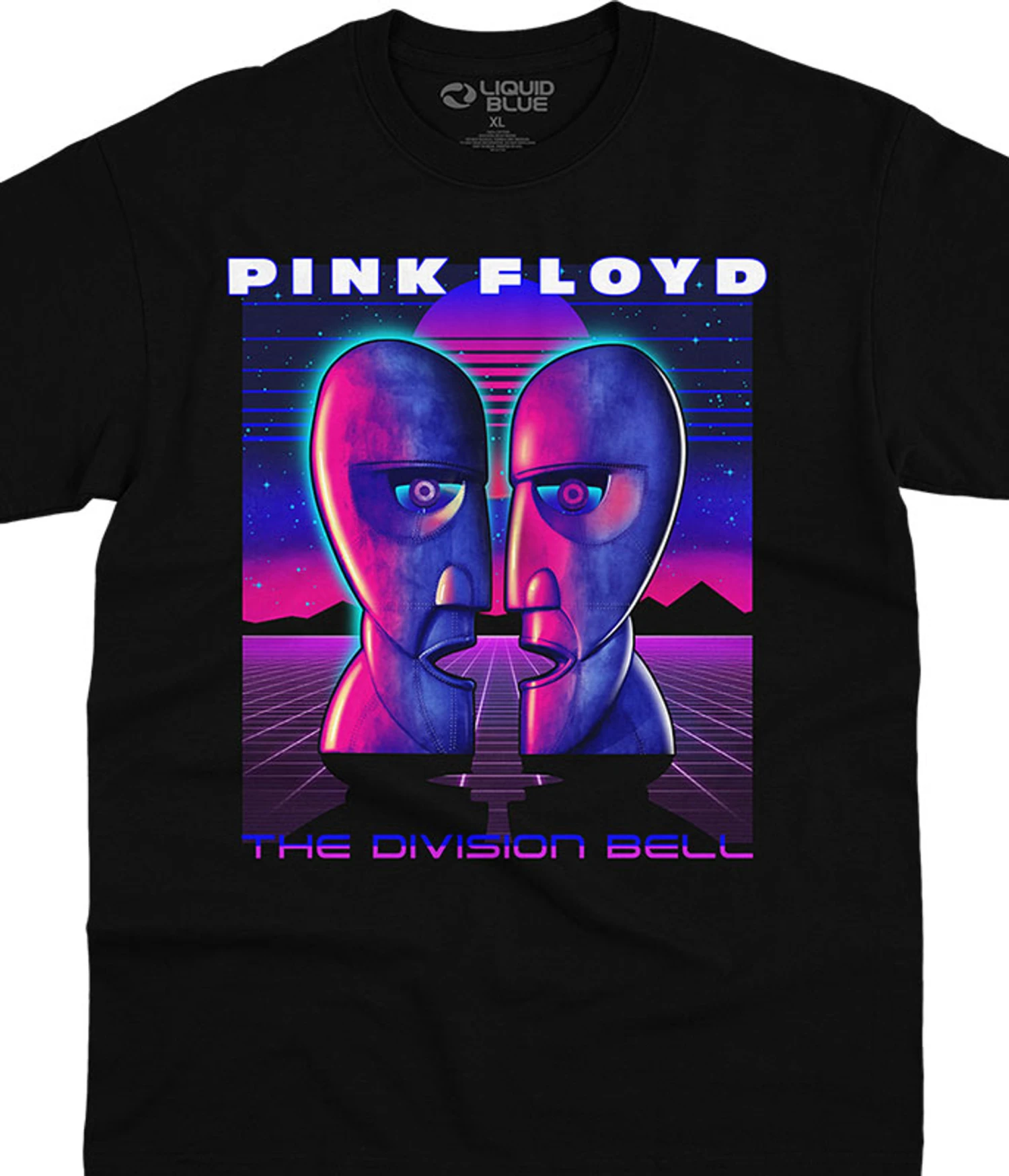 Pink Floyd Division Bell Vaporwave Black T-Shirt 1 Pink Floyd Division Bell Vaporwave Black T-Shirt