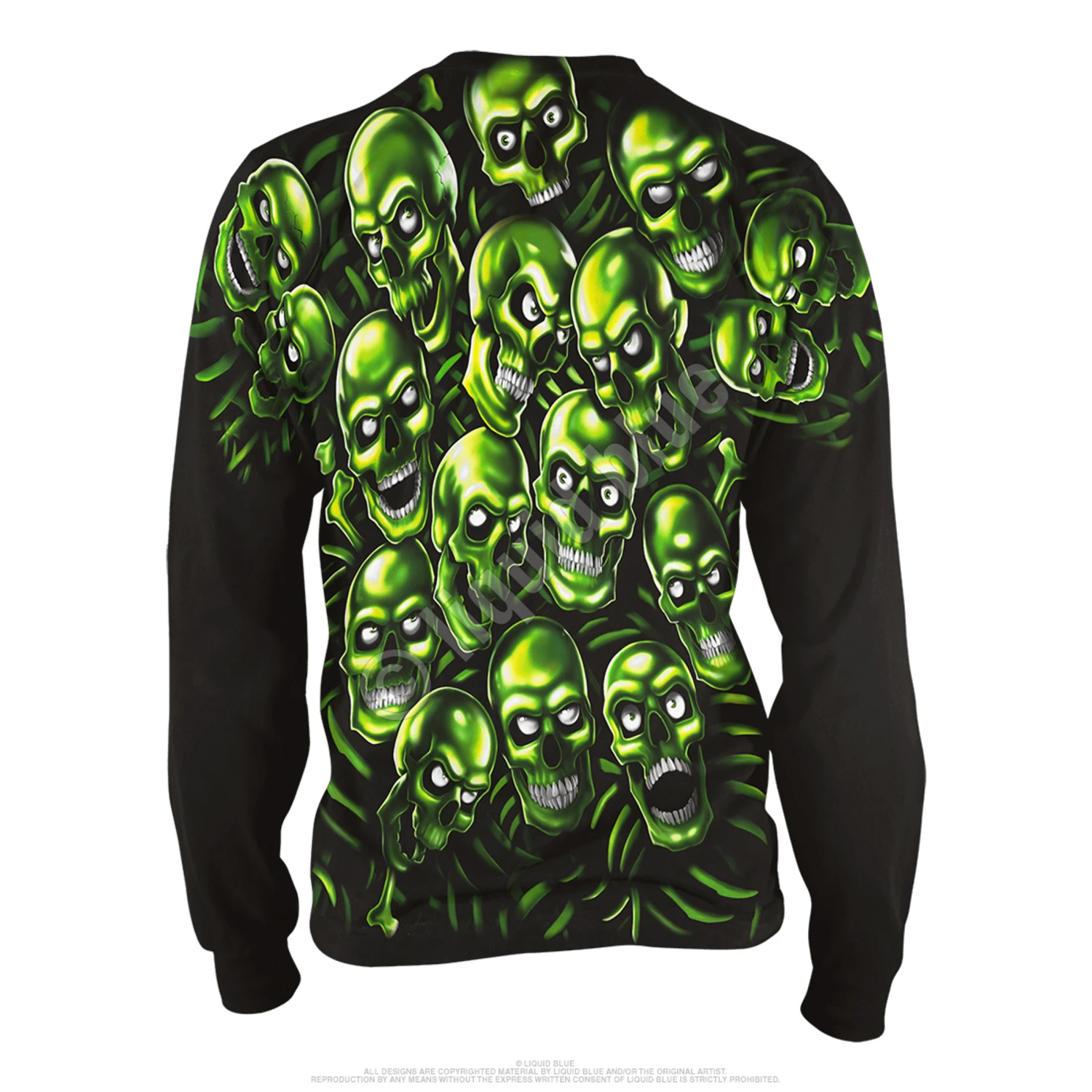 Skull Pile Black Long Sleeve T-Shirt 3 Skull Pile Black Long Sleeve T-Shirt - Image 3