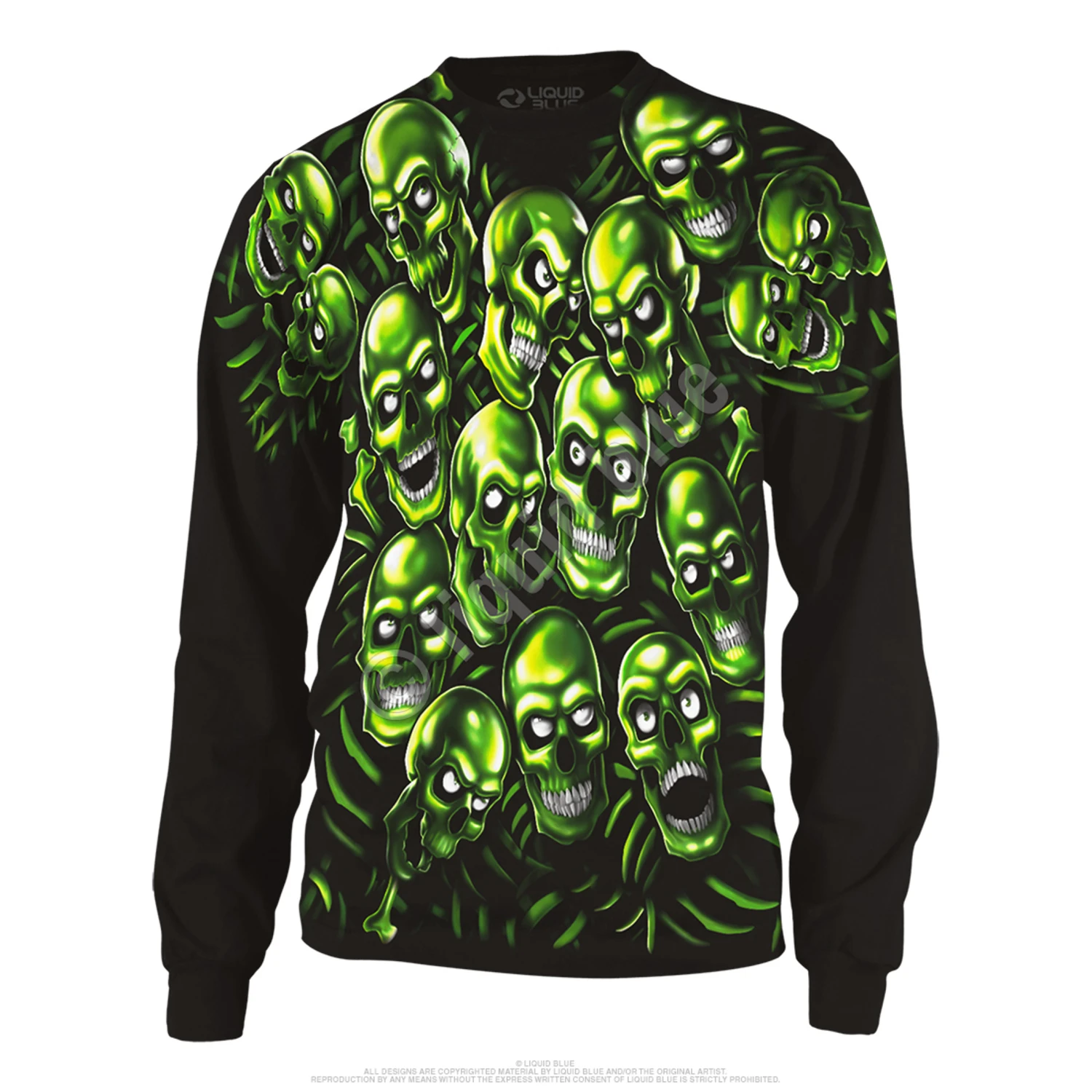Skull Pile Black Long Sleeve T-Shirt 2 Skull Pile Black Long Sleeve T-Shirt - Image 2