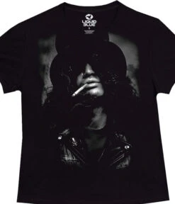 Slash Top Hat Womens Black Juniors Long Length T-Shirt