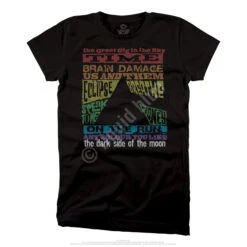 Pink Floyd Dark Side Tracks Black Juniors Long Length T-Shirt -Pink Floyd shop 33856Jf 53000.1488396762