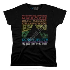 Pink Floyd Dark Side Tracks Black Womens Long Length T-Shirt -Pink Floyd shop 33856Wf 99005.1488401385