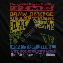 Pink Floyd Dark Side Tracks Black Womens Long Length T-Shirt -Pink Floyd shop 33856Wf artwork 18409.1488401385