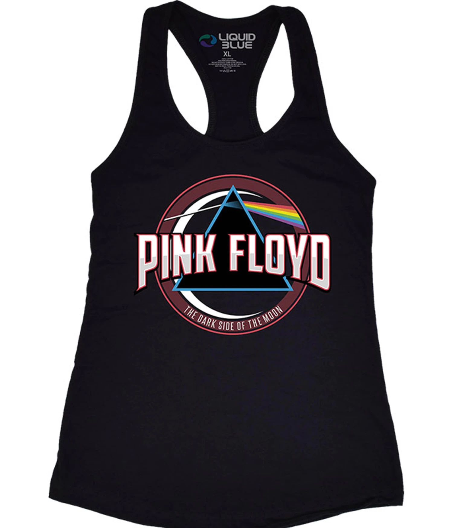Pink Floyd Blue Prism Womens Black Racerback Tank Top T-Shirt 2 Pink Floyd Blue Prism Womens Black Racerback Tank Top T-Shirt - Image 2