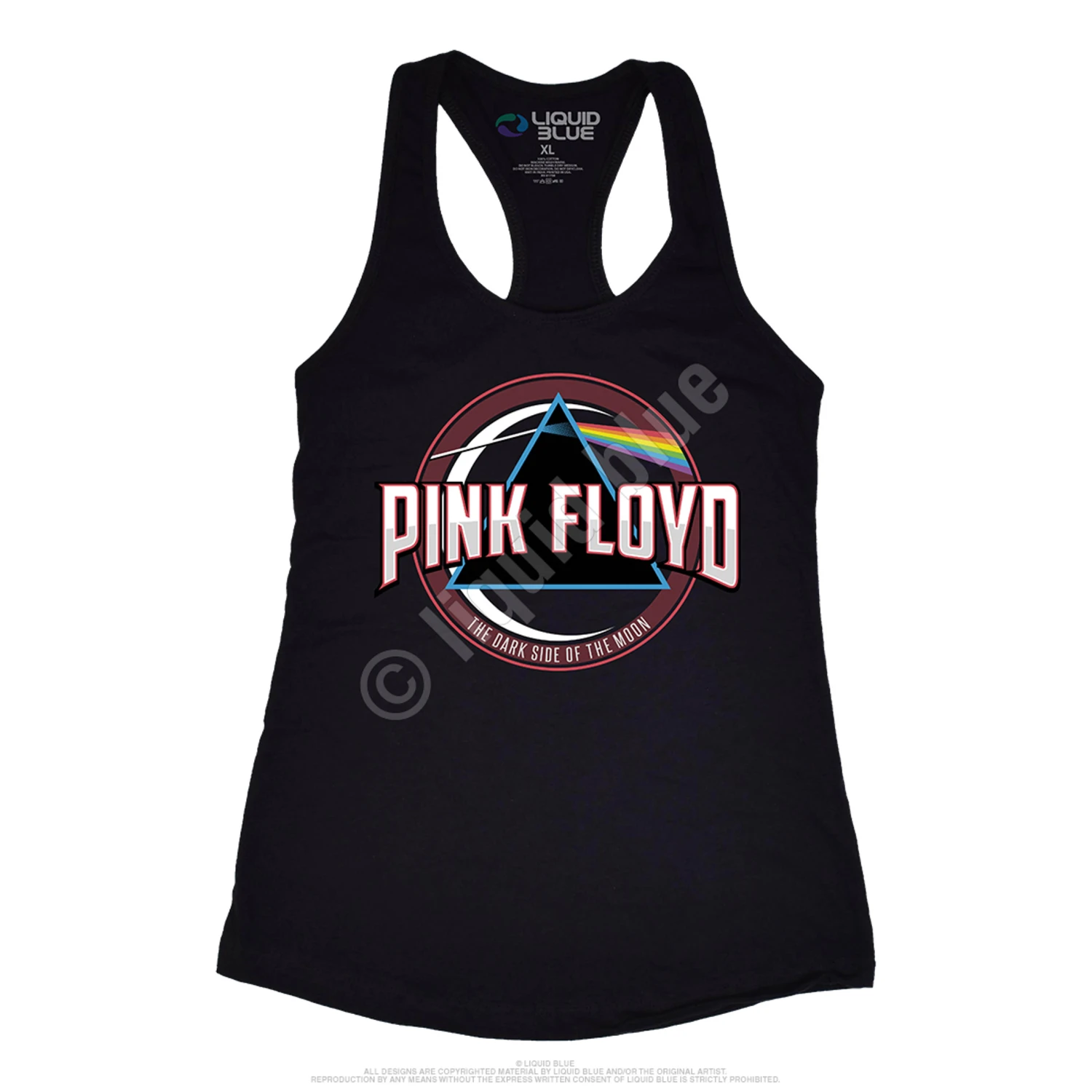 Pink Floyd Blue Prism Womens Black Racerback Tank Top T-Shirt 1 Pink Floyd Blue Prism Womens Black Racerback Tank Top T-Shirt