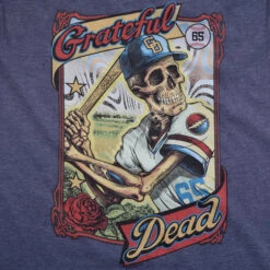 GD On-Deck Dark Blue Heather Poly-Cotton T-Shirt -Pink Floyd shop 61549f artwork 54939.1628098748