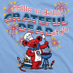 Grillin N Chillin Light Blue T-Shirt -Pink Floyd shop 61552f artwork 02065.1655473680