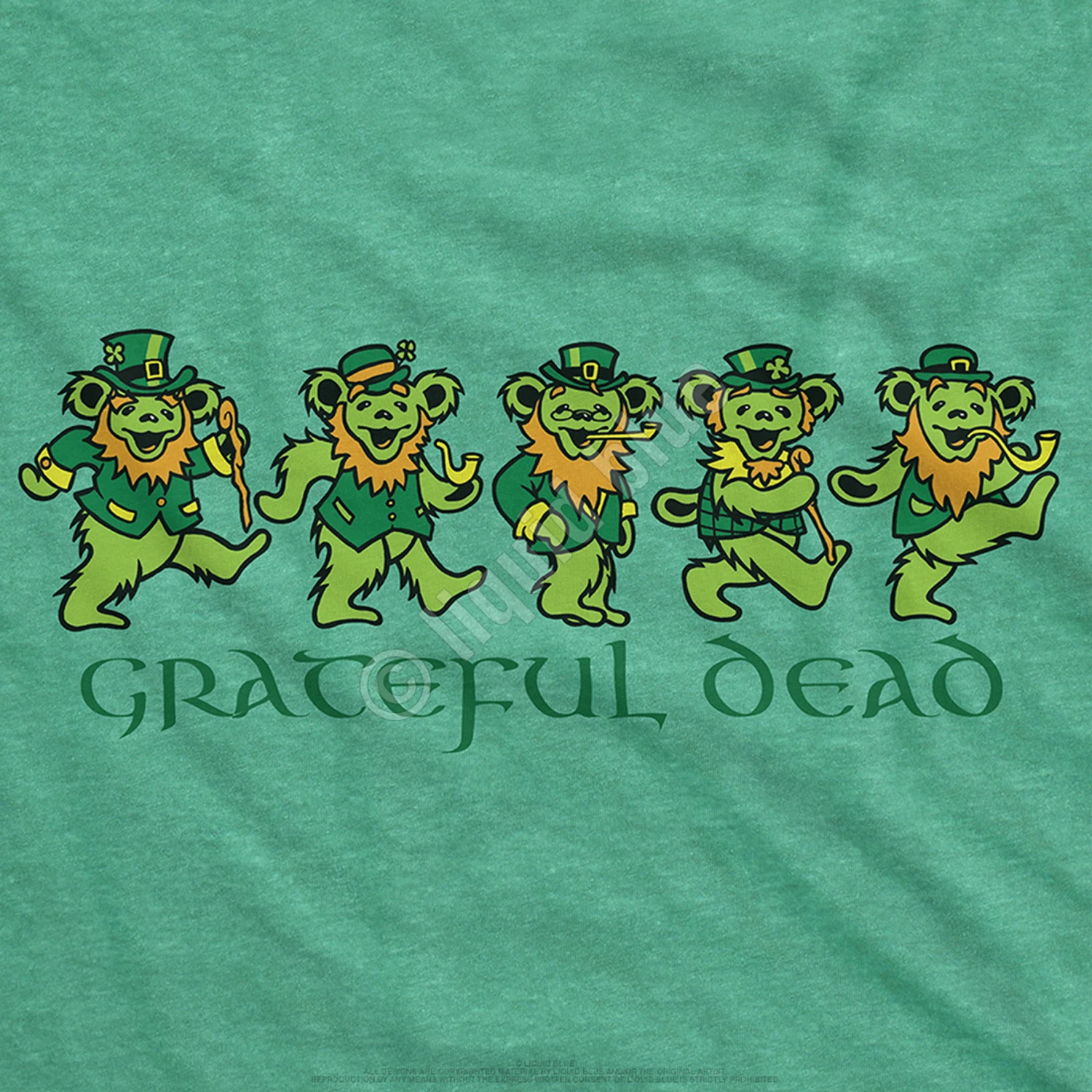 Irish Bears Poly Cotton Heather Green T-Shirt 3 Irish Bears Poly Cotton Heather Green T-Shirt - Image 3