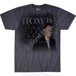 DAVID BOWIE Station To Station Dark Heather Poly-Cotton T-Shirt -Pink Floyd shop 61813f 41913.1500409618