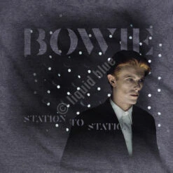 DAVID BOWIE Station To Station Dark Heather Poly-Cotton T-Shirt -Pink Floyd shop 61813f artwork 97447.1500409618