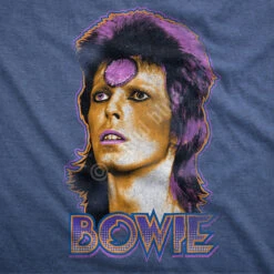 DAVID BOWIE Ziggy Medallion Dark Blue Heather Poly-Cotton T-Shirt -Pink Floyd shop 61814f artwork 51285.1500405831