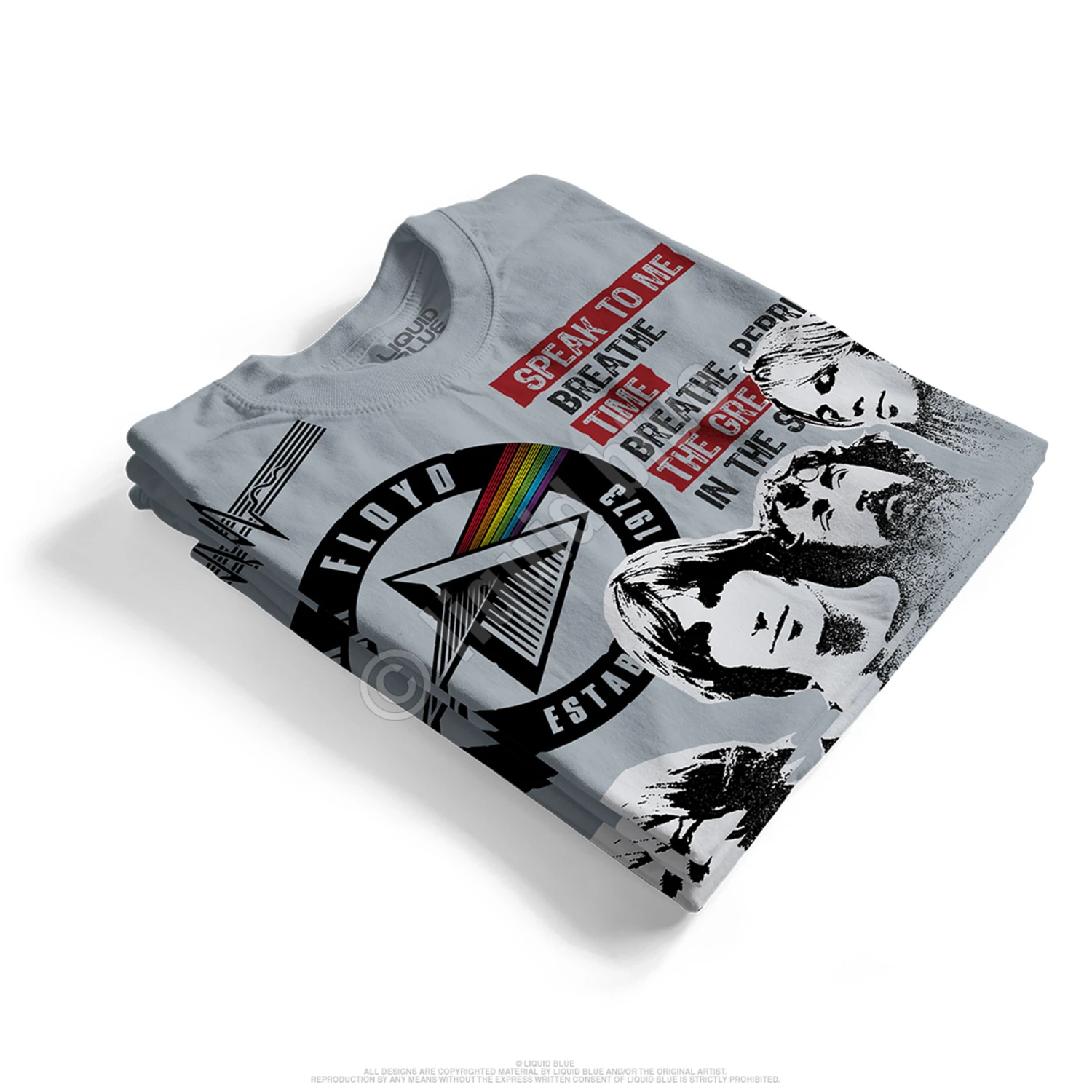 Pink Floyd Dark Side 1973 Grey T-Shirt 4 Pink Floyd Dark Side 1973 Grey T-Shirt - Image 4