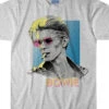 DAVID BOWIE Bowie Sketch Heather Grey Poly-Cotton T-Shirt
