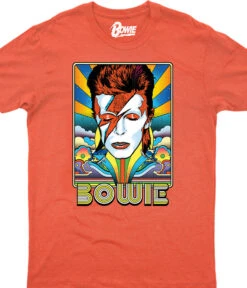 DAVID BOWIE Fashion Orange Heather Poly-Cotton T-Shirt
