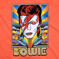 DAVID BOWIE Fashion Orange Heather Poly-Cotton T-Shirt -Pink Floyd shop 61988f artwork 39464.1669240362