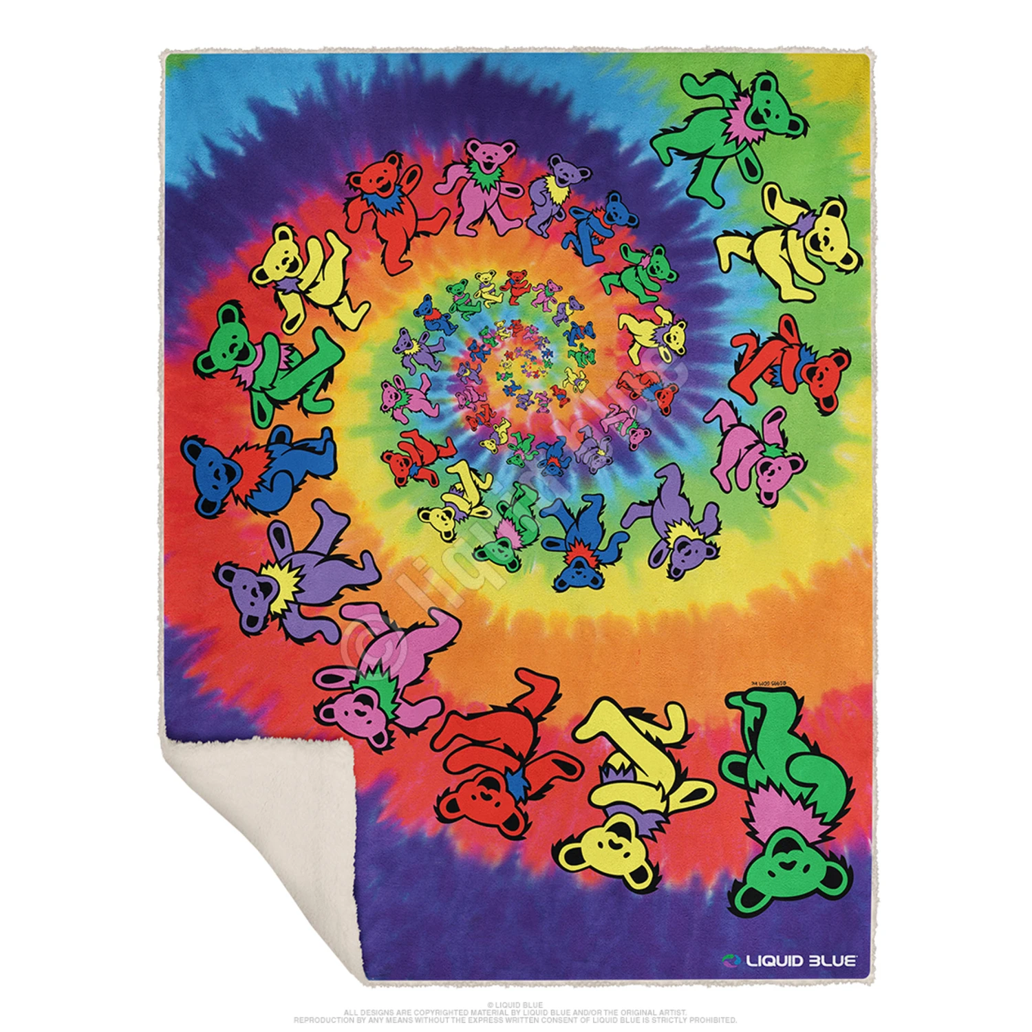 Spiral Bears Fleece Throw Blanket 2 Spiral Bears Fleece Throw Blanket - Image 2