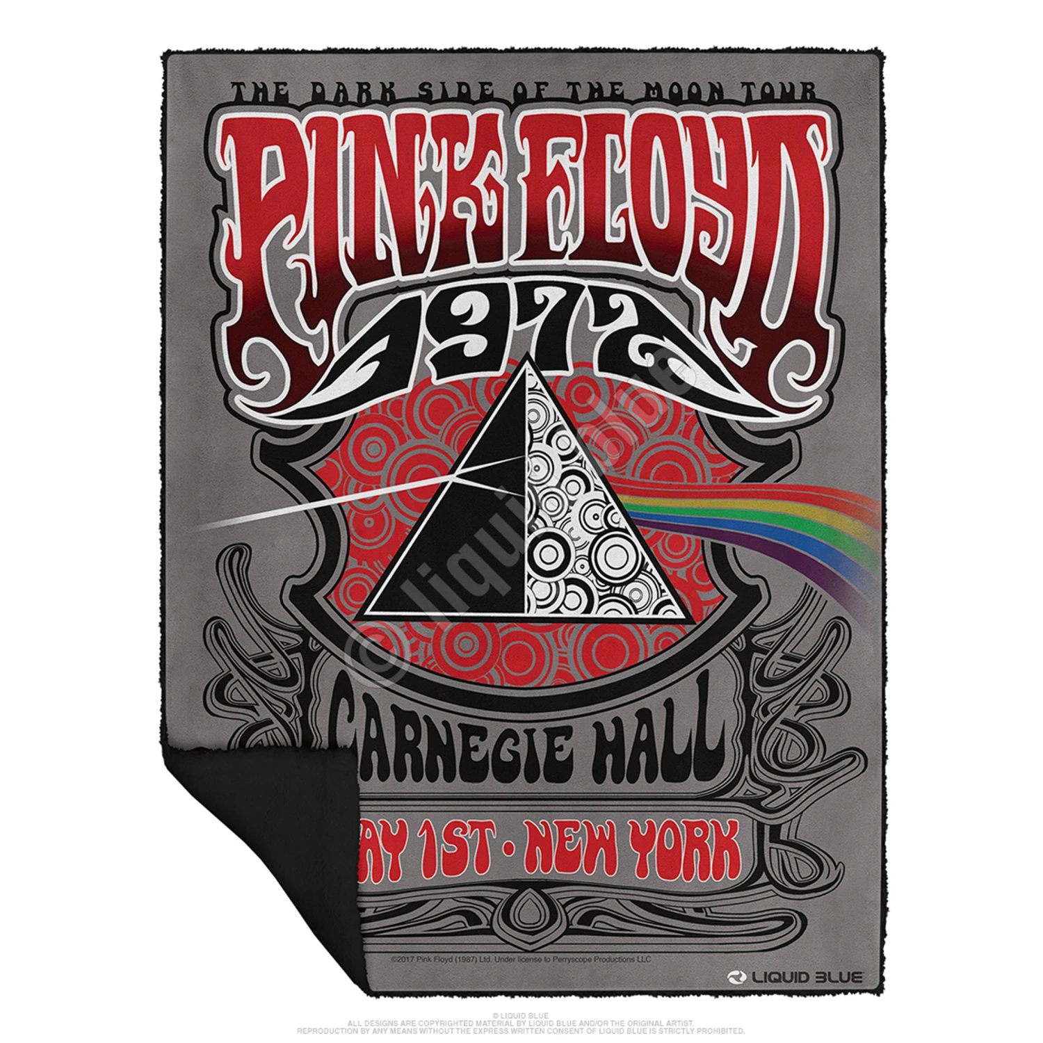 Pink Floyd Carnegie Hall Fleece Throw Blanket 2 Pink Floyd Carnegie Hall Fleece Throw Blanket - Image 2