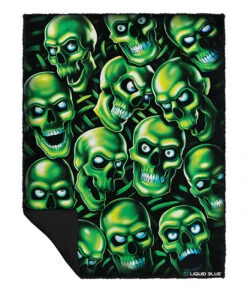 Skull Pile Fleece Throw Blanket