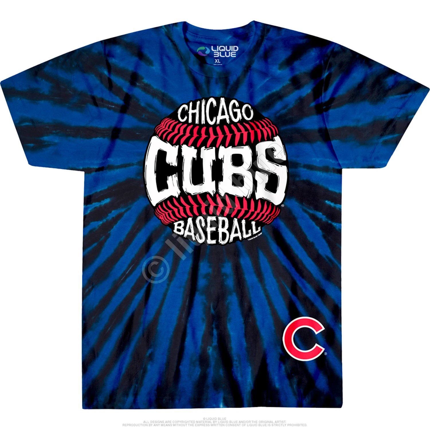 MLB Chicago Cubs Burst Tie-Dye T-Shirt 2 MLB Chicago Cubs Burst Tie-Dye T-Shirt - Image 2