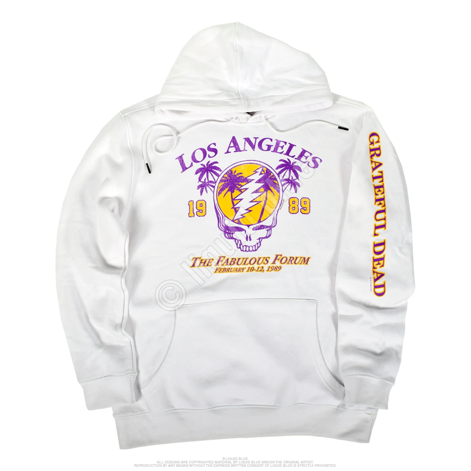 LA Dead White Sleeve Printed Hoodie 2 LA Dead White Sleeve Printed Hoodie - Image 2