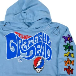 The Grateful Dead Light Blue Sleeve Printed Hoodie -Pink Floyd shop CN62351LTBf artwork 50533.1651167510