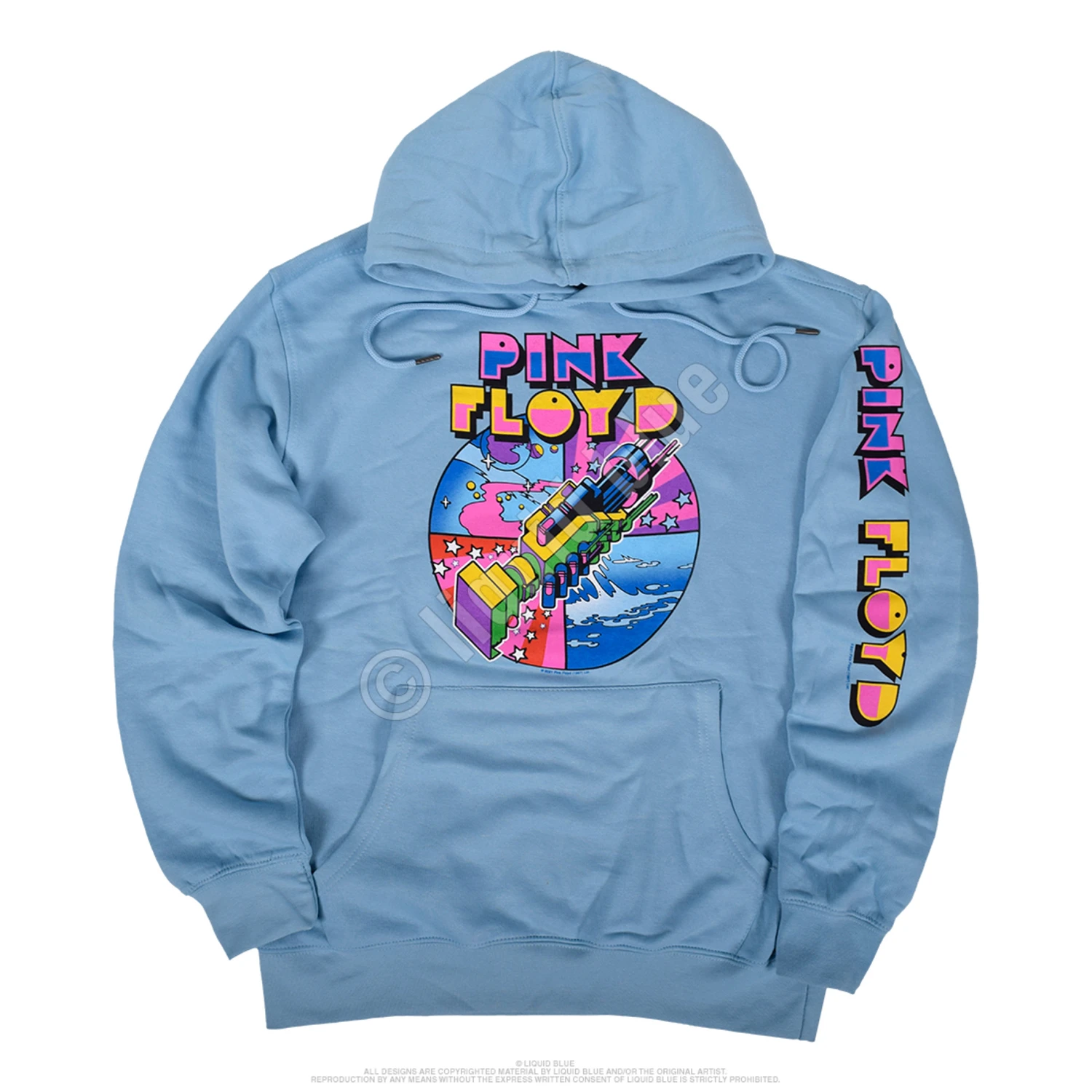 Pink Floyd WYWH Mod Light Blue Sleeve Printed Hoodie 2 Pink Floyd WYWH Mod Light Blue Sleeve Printed Hoodie - Image 2
