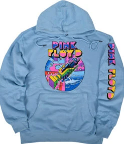 Pink Floyd WYWH Mod Light Blue Sleeve Printed Hoodie