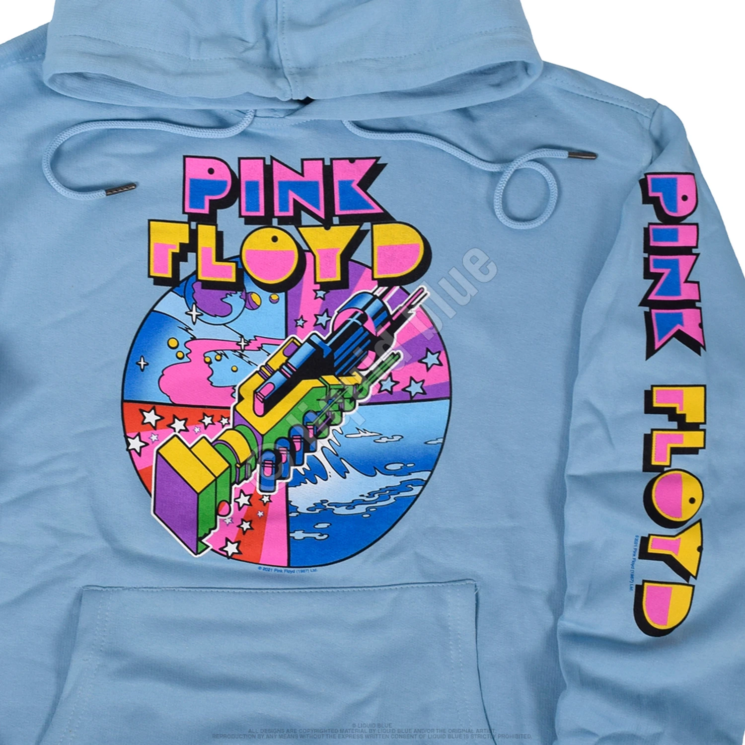 Pink Floyd WYWH Mod Light Blue Sleeve Printed Hoodie 3 Pink Floyd WYWH Mod Light Blue Sleeve Printed Hoodie - Image 3
