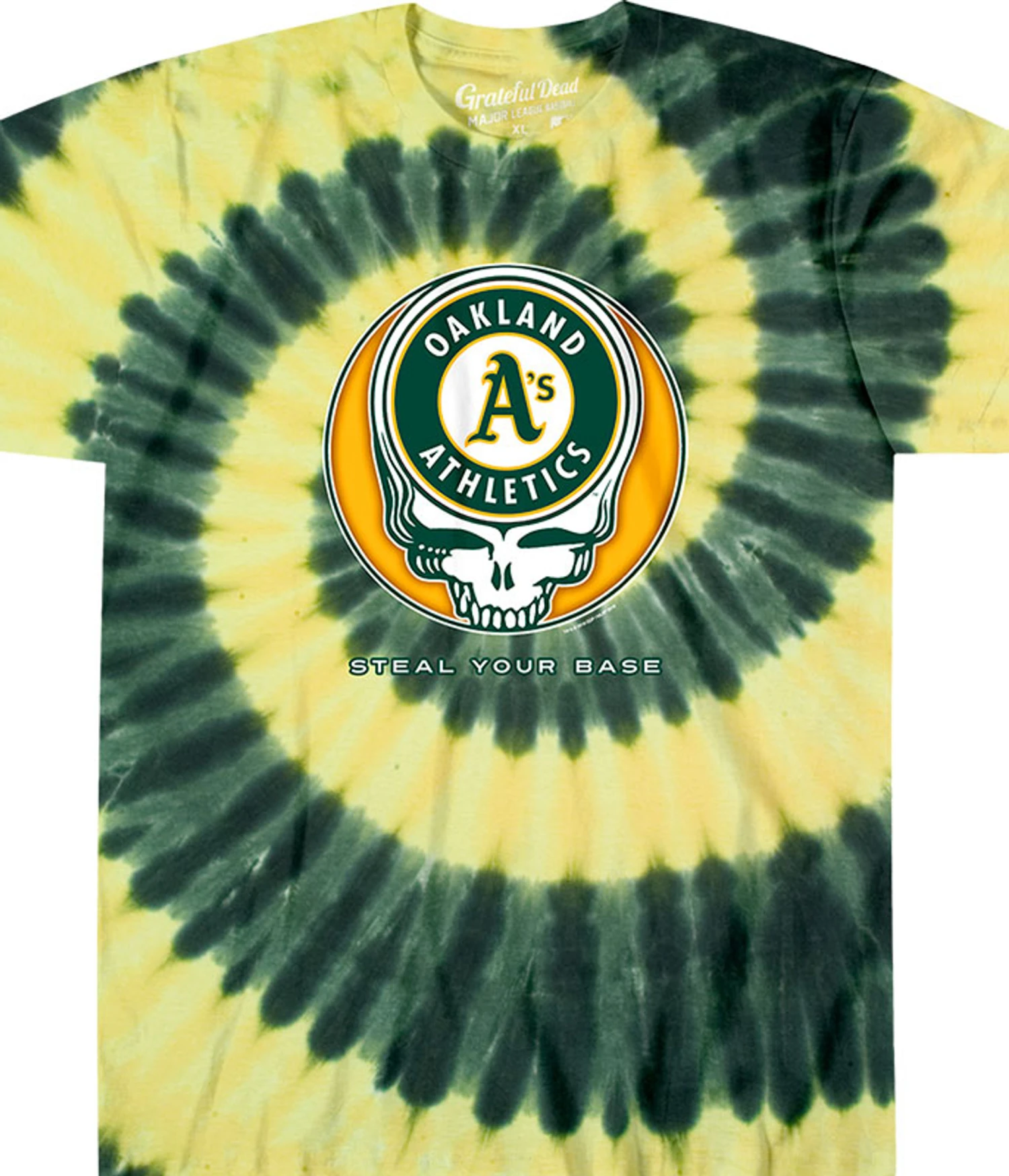 MLB Oakland Athletics Steal Your Base Tie-Dye Tie-Dye T-Shirt 1 MLB Oakland Athletics Steal Your Base Tie-Dye Tie-Dye T-Shirt