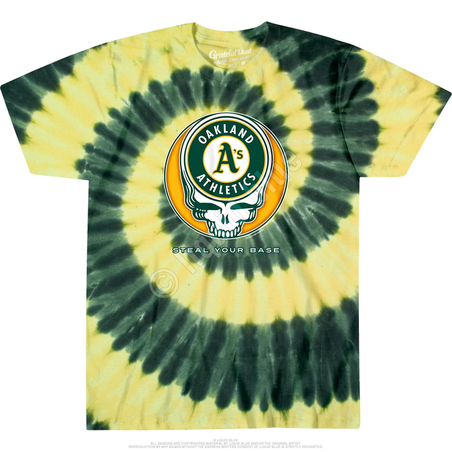 MLB Oakland Athletics Steal Your Base Tie-Dye Tie-Dye T-Shirt 2 MLB Oakland Athletics Steal Your Base Tie-Dye Tie-Dye T-Shirt - Image 2