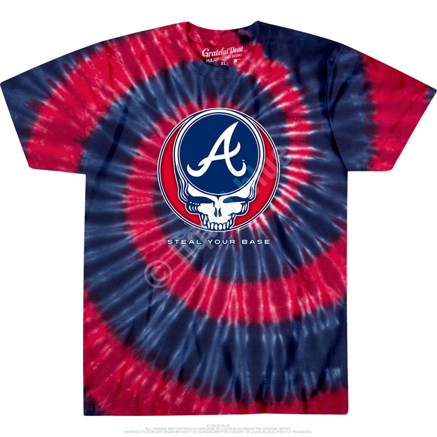 MLB Atlanta Braves Steal Your Base Tie-Dye T-Shirt 2 MLB Atlanta Braves Steal Your Base Tie-Dye T-Shirt - Image 2