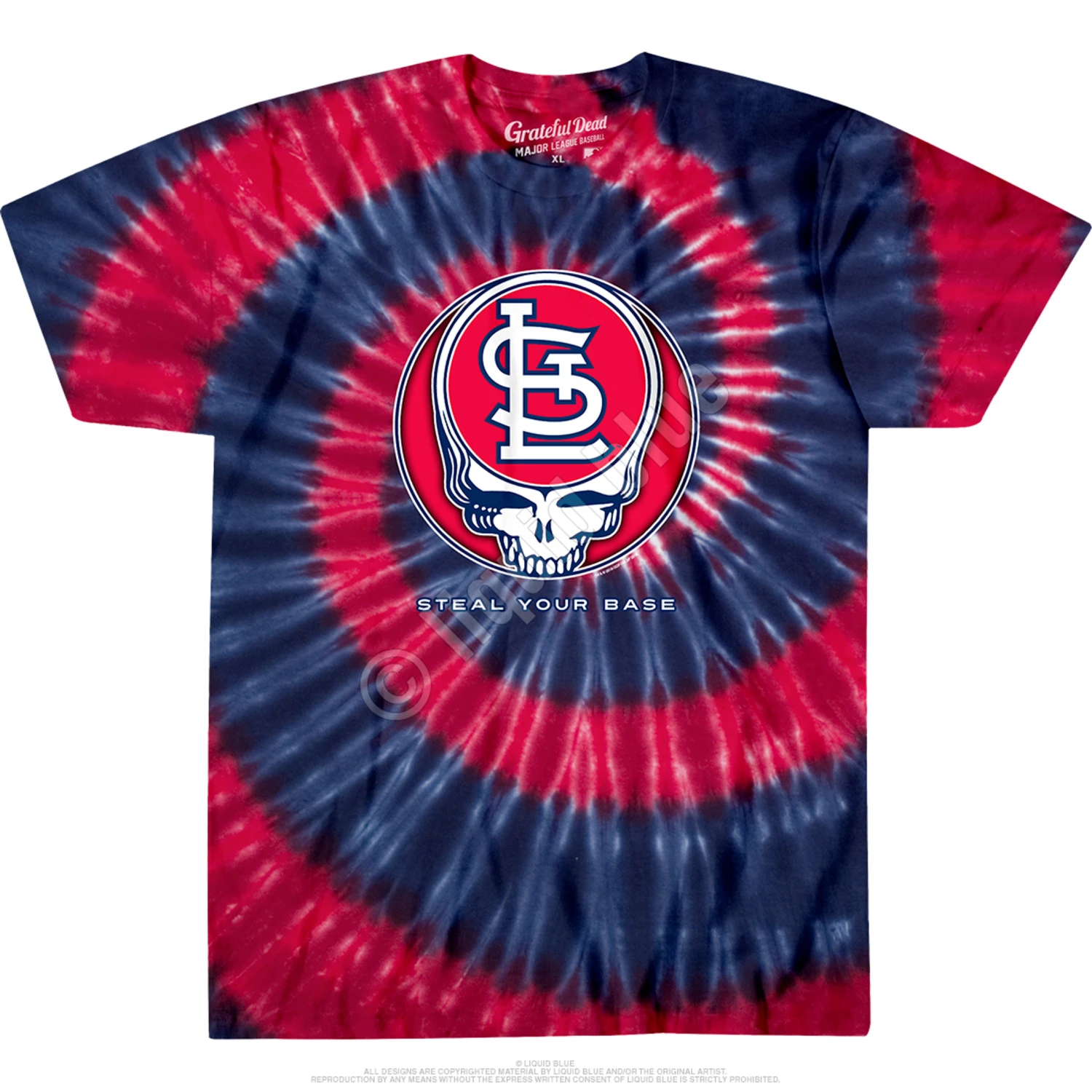 MLB St. Louis Cardinals Steal Your Base Tie-Dye T-Shirt 2 MLB St. Louis Cardinals Steal Your Base Tie-Dye T-Shirt - Image 2