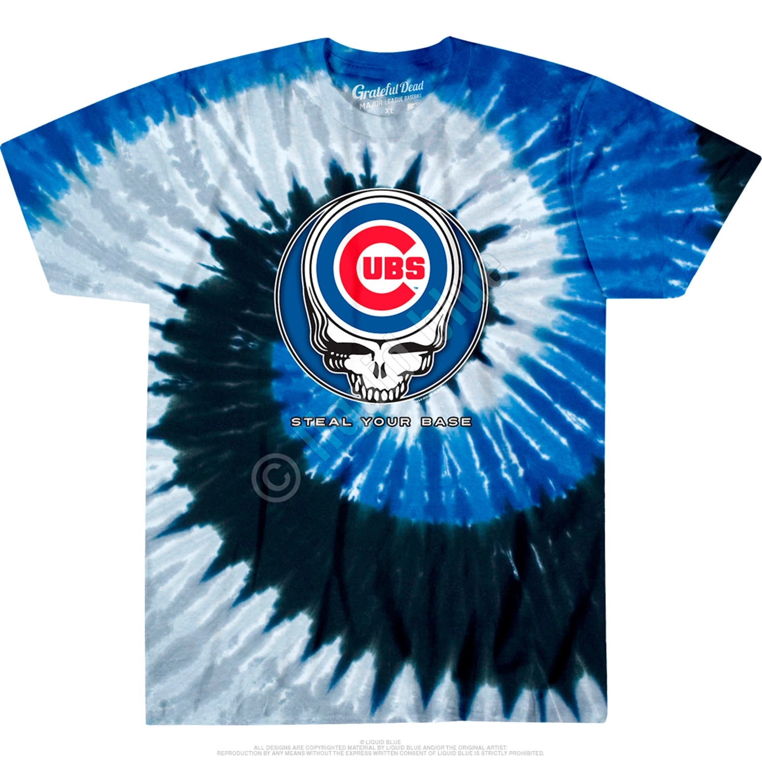 MLB Chicago Cubs Steal Your Base Tie-Dye T-Shirt 2 MLB Chicago Cubs Steal Your Base Tie-Dye T-Shirt - Image 2