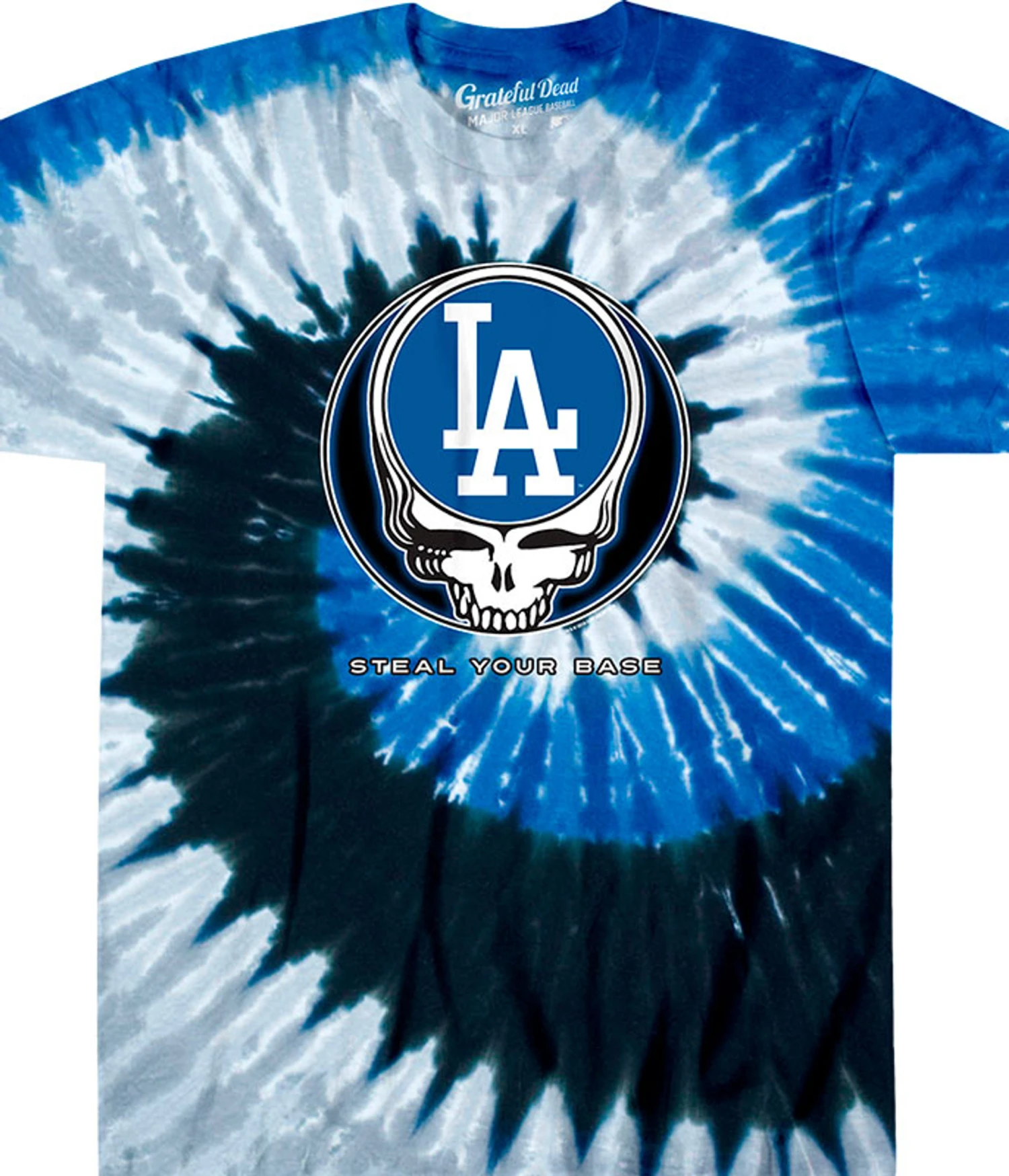 MLB Los Angeles Dodgers Steal Your Base Tie-Dye T-Shirt 1 MLB Los Angeles Dodgers Steal Your Base Tie-Dye T-Shirt