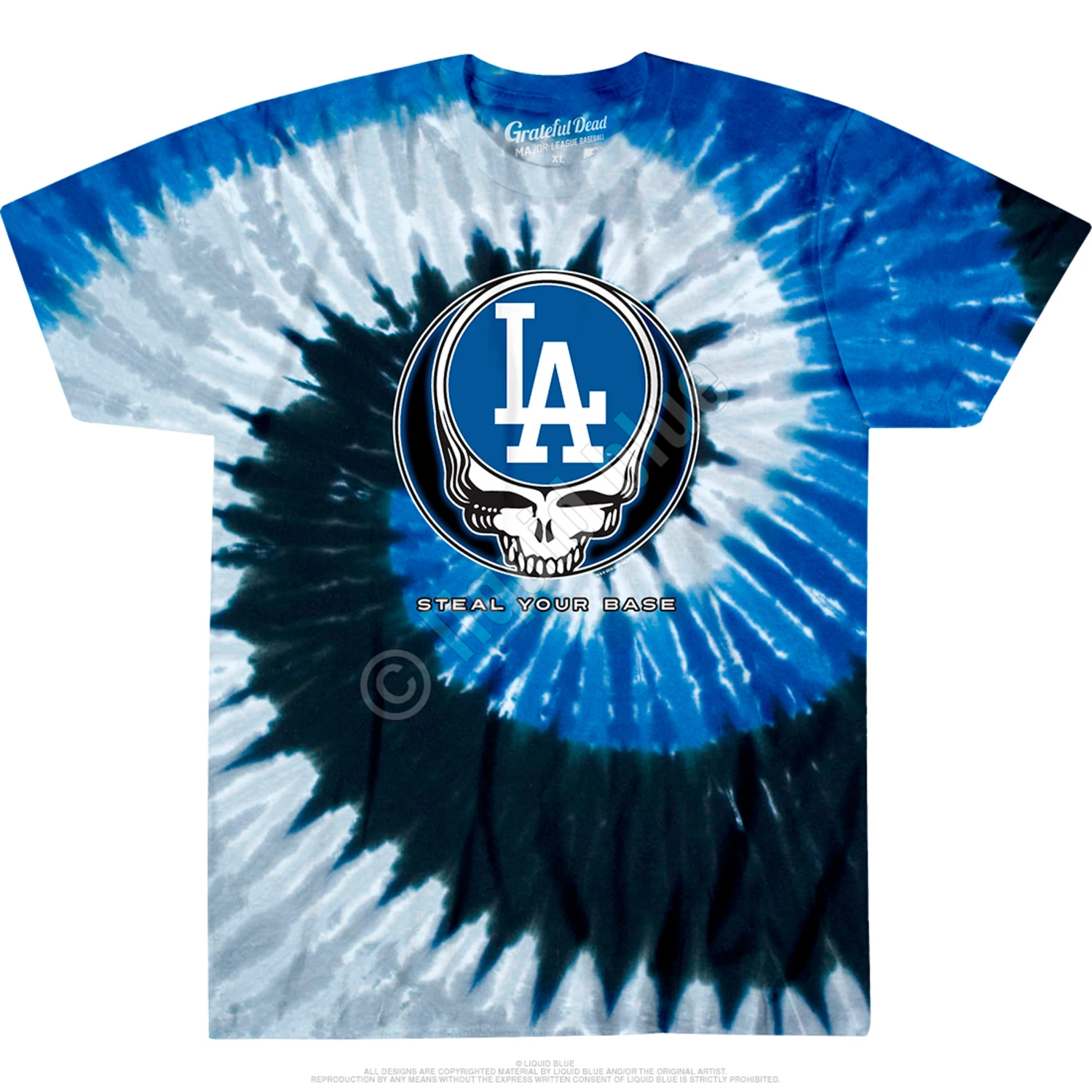 MLB Los Angeles Dodgers Steal Your Base Tie-Dye T-Shirt 2 MLB Los Angeles Dodgers Steal Your Base Tie-Dye T-Shirt - Image 2