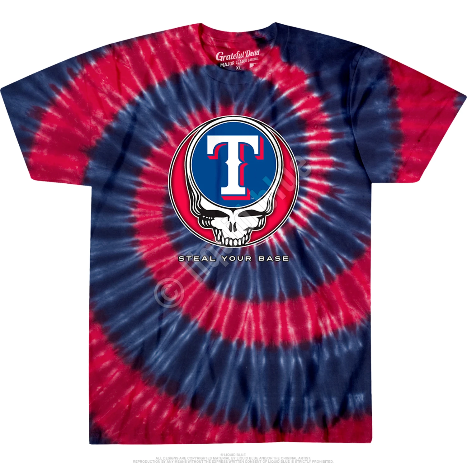 MLB Texas Rangers Steal Your Base Tie-Dye T-Shirt 2 MLB Texas Rangers Steal Your Base Tie-Dye T-Shirt - Image 2