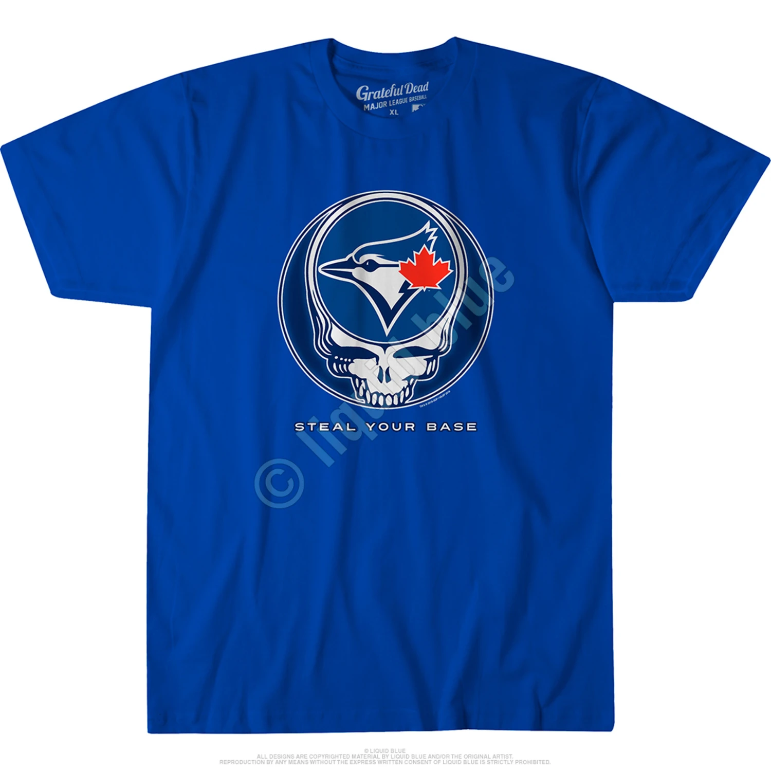 MLB Toronto Blue Jays Steal Your Base Blue Athletic T-Shirt 2 MLB Toronto Blue Jays Steal Your Base Blue Athletic T-Shirt - Image 2