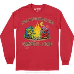 Fire In The Mountain Long Sleeve T-Shirt 12 Fire In The Mountain Long Sleeve T-Shirt -Pink Floyd shop GD0018LSREDf 32826.1664578180