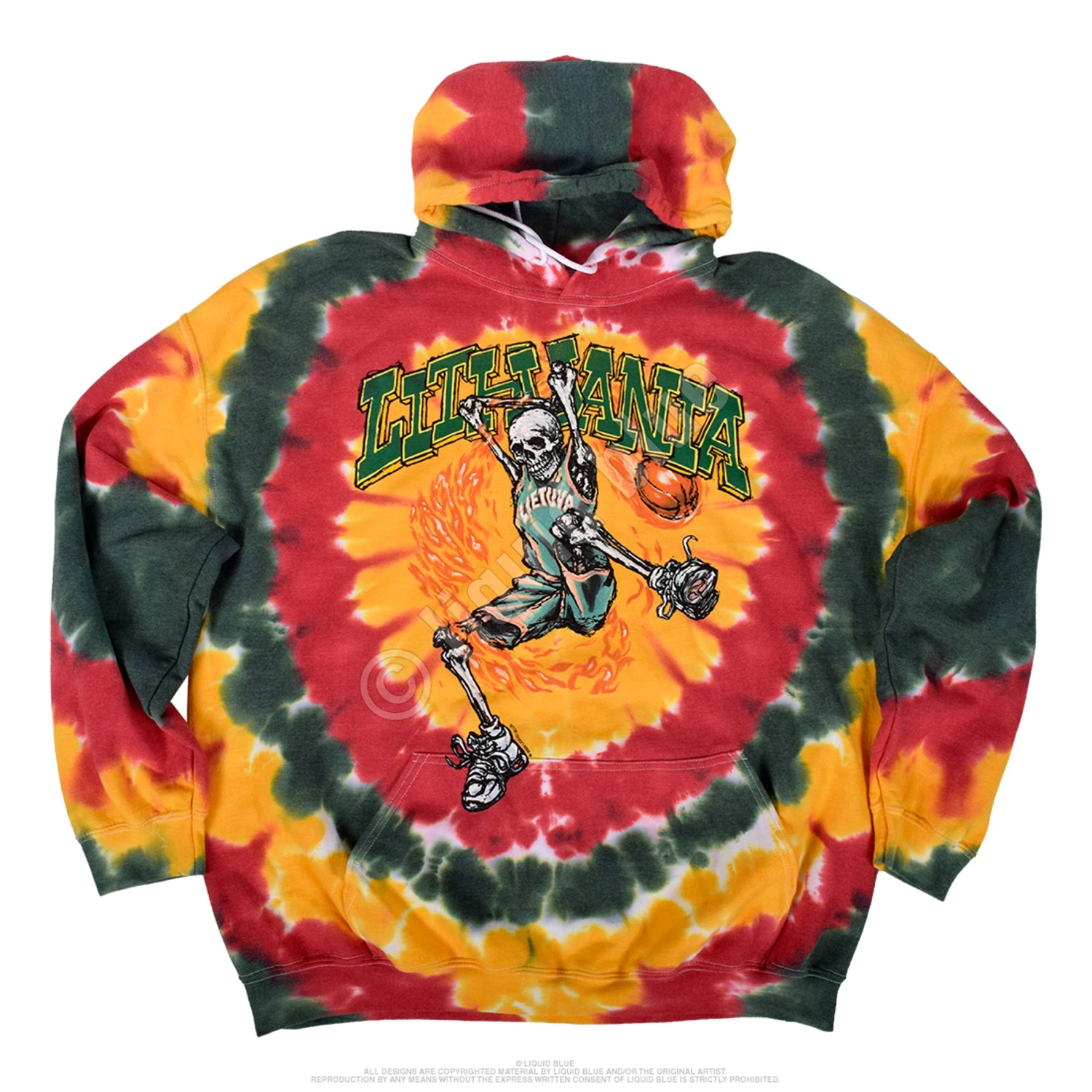 Lithuania Basketball Tie-Dye Hoodie 2 Lithuania Basketball Tie-Dye Hoodie - Image 2
