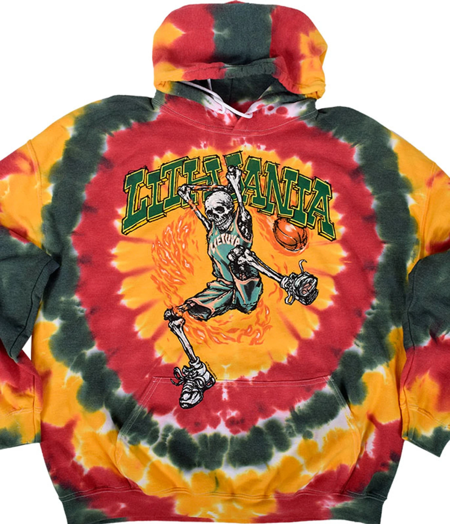 Lithuania Basketball Tie-Dye Hoodie 1 Lithuania Basketball Tie-Dye Hoodie