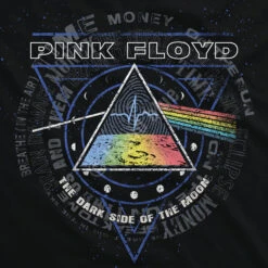 Pink Floyd Moon Phase Black T-Shirt -Pink Floyd shop RET31960f artwork 62201.1623954365